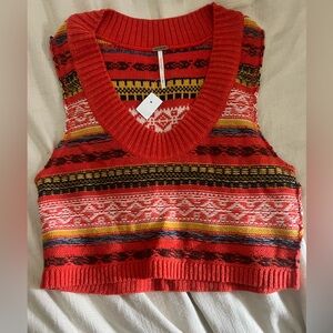 Adorable Free People cropped sweater tank